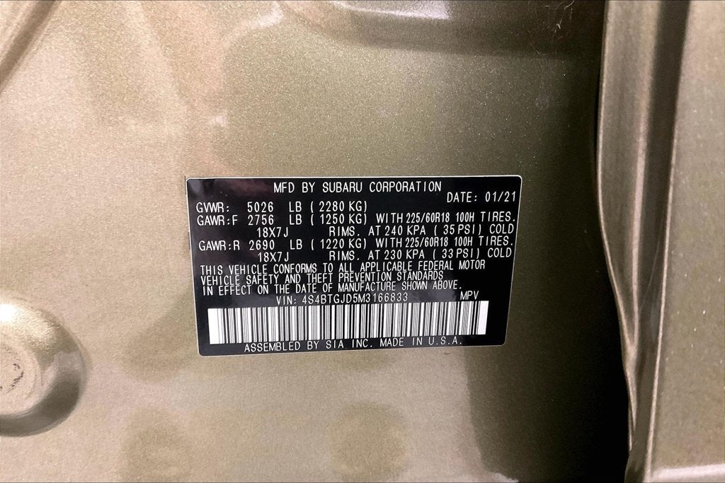2021 Subaru Outback Onyx Edition XT