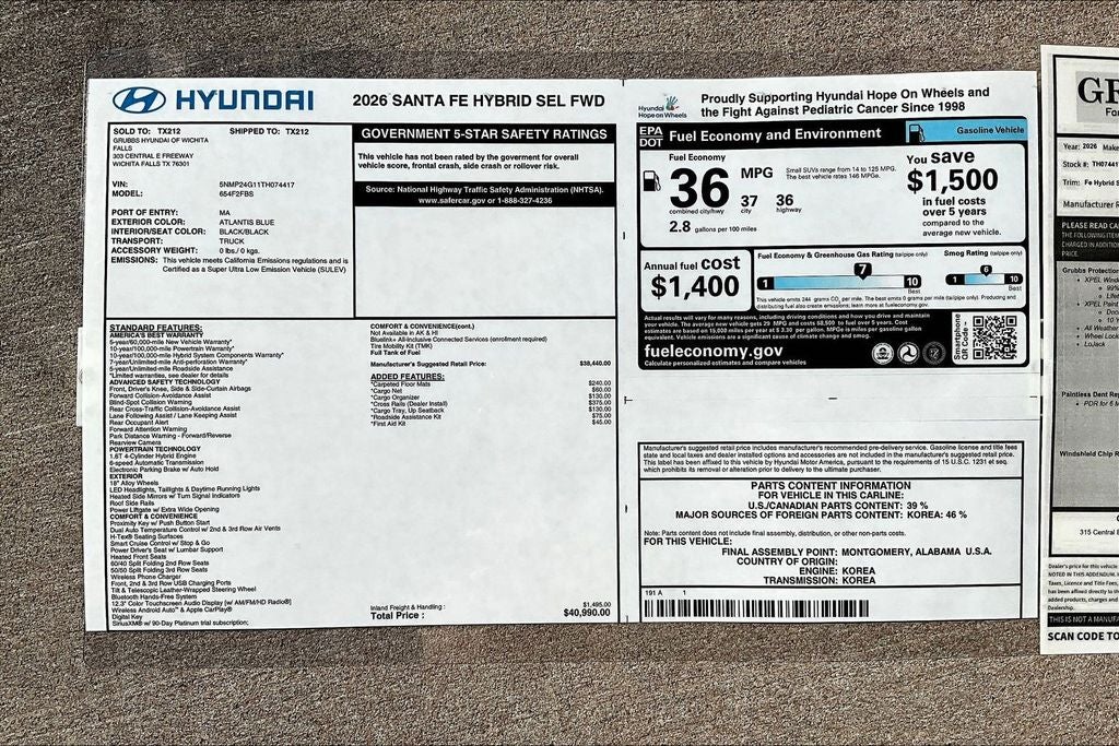 2026 Hyundai Santa Fe Hybrid SEL