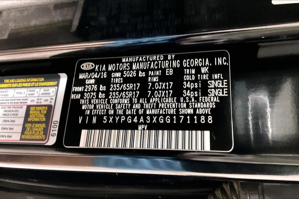 2016 Kia Sorento 2.4L L