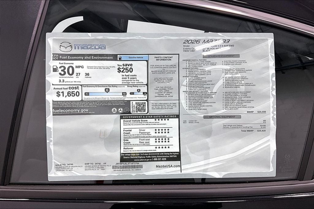 2026 Mazda Mazda3 2.5 S