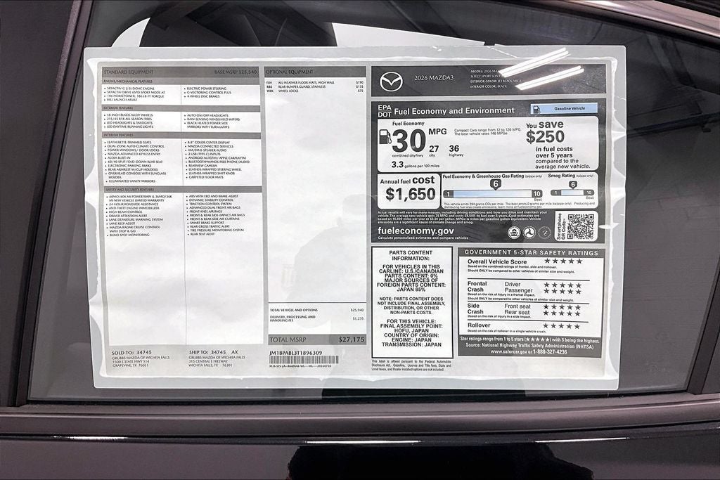 2026 Mazda Mazda3 2.5 S Select Sport