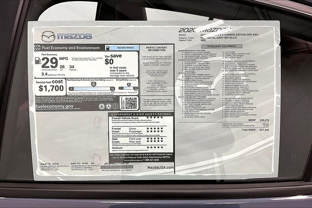 2026 Mazda Mazda3 2.5 S Carbon Edition