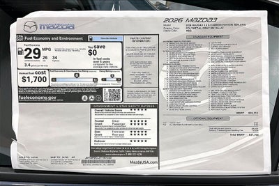 2026 Mazda Mazda3 2.5 S Carbon Edition