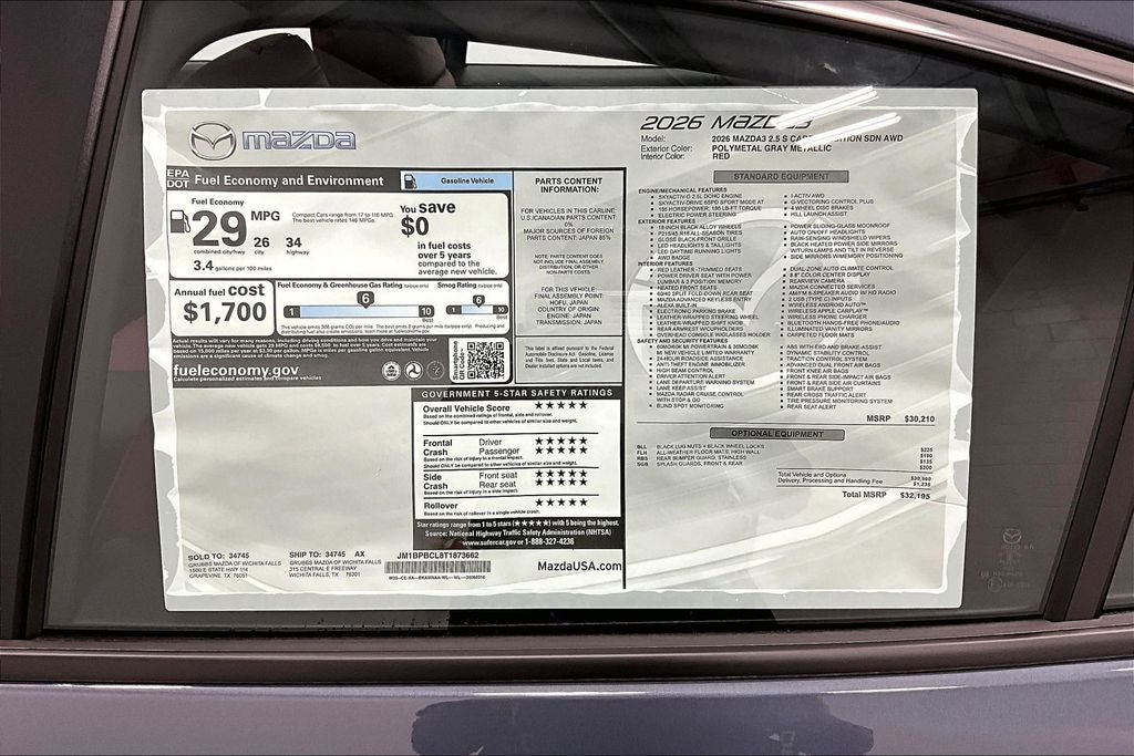 2026 Mazda Mazda3 2.5 S Carbon Edition